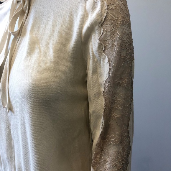 FREE PEOPLE Lace Trim V-Neck Blouse - Picture 2 of 7